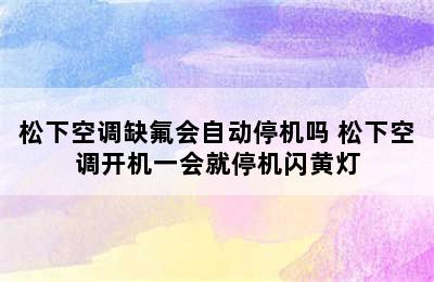 松下空调缺氟会自动停机吗 松下空调开机一会就停机闪黄灯